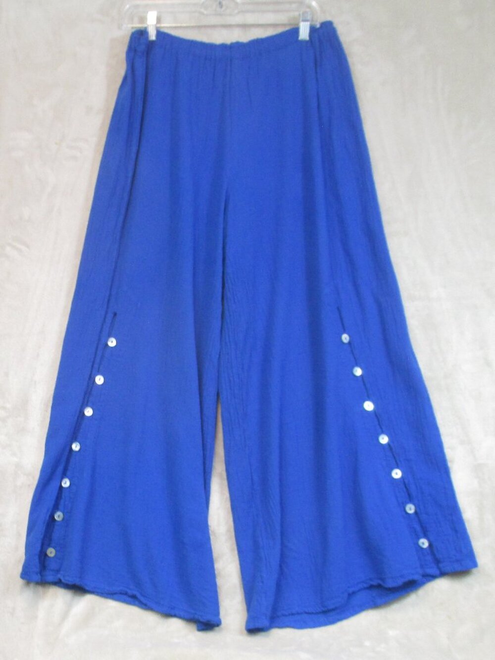 Oh My Gauze! 3X Pants Wide Leg 100% Cotton Gauze Buttons Breathable & Light